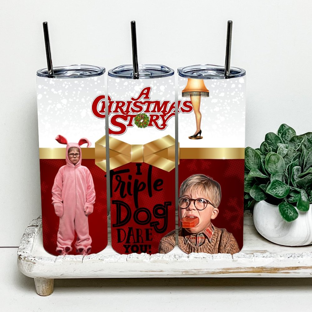 A Christmas Story I Dare You 20oz Tumbler With Metal Straw